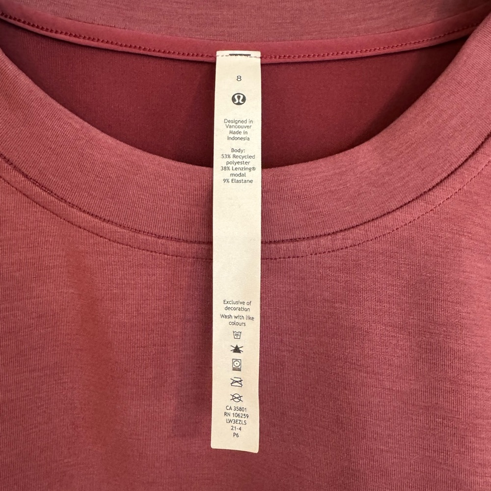 Lululemon Perfectly Oversized Cropped Crew Softstreme Size 8 Mulled Wine - Picture 5 of 6